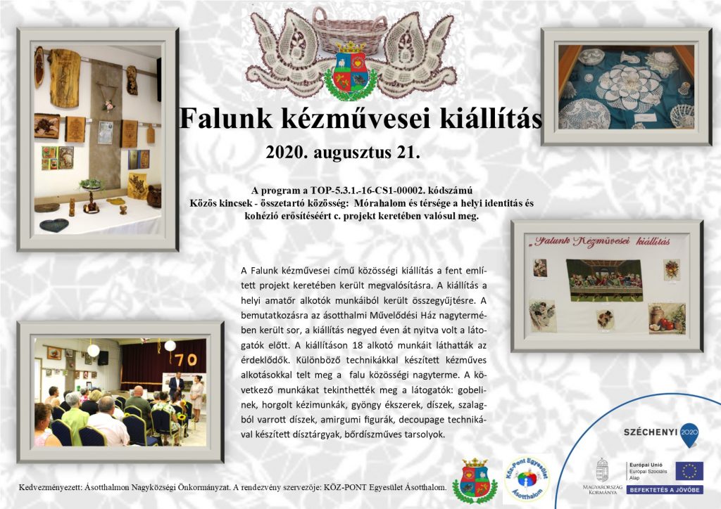 2020 augusztus 21-ei Falunk kézműveseinek kiállítása